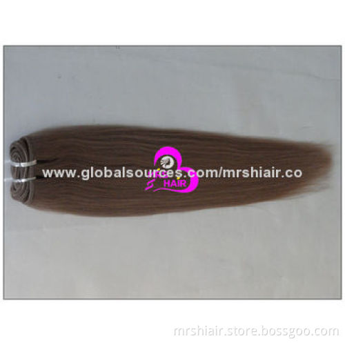 18-inch brown silk straight human hair weaves